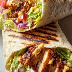chicken wrap with fries